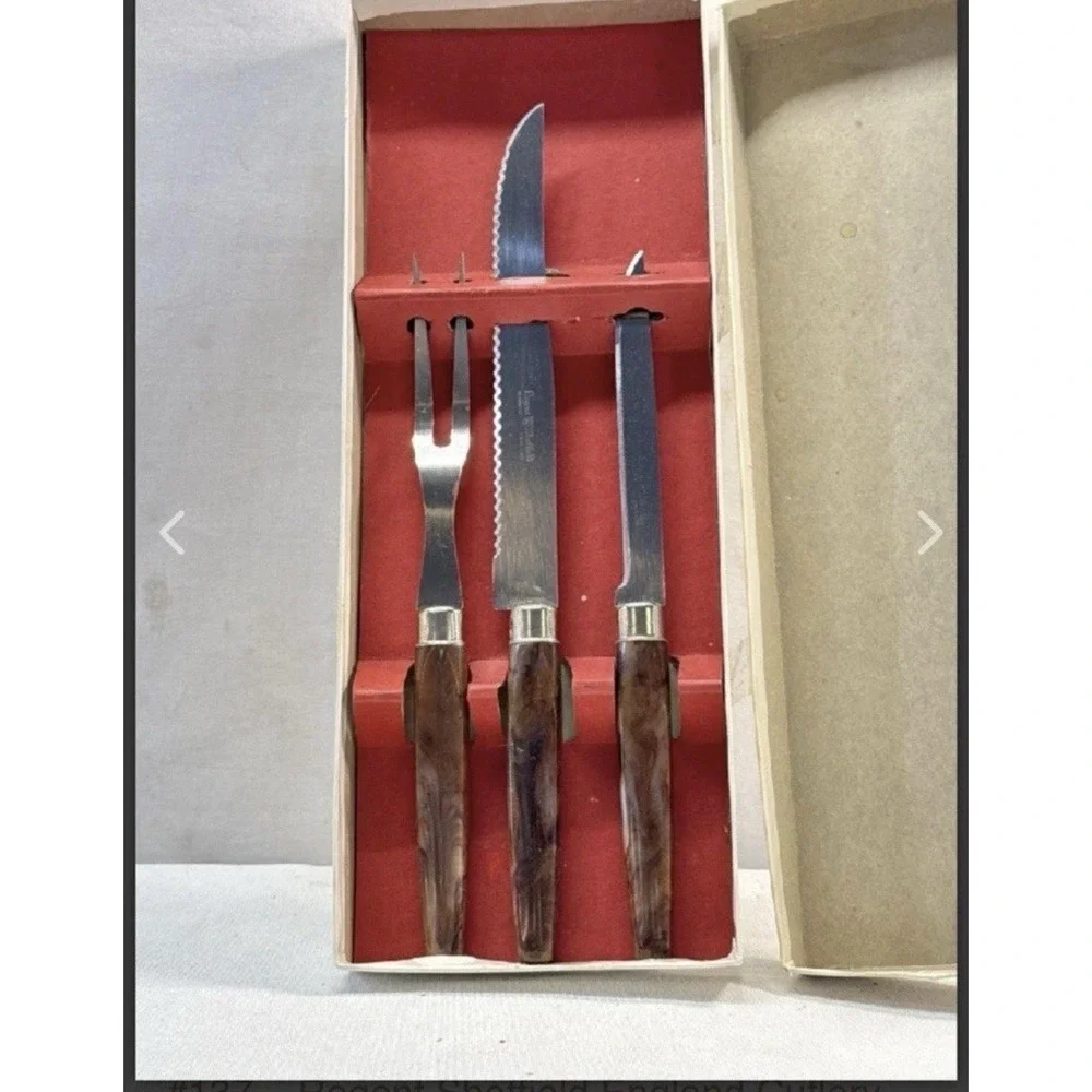 Vtg Regent Sheffield England Knives 3 Cultlery Piece Set Stainless‎ BinR